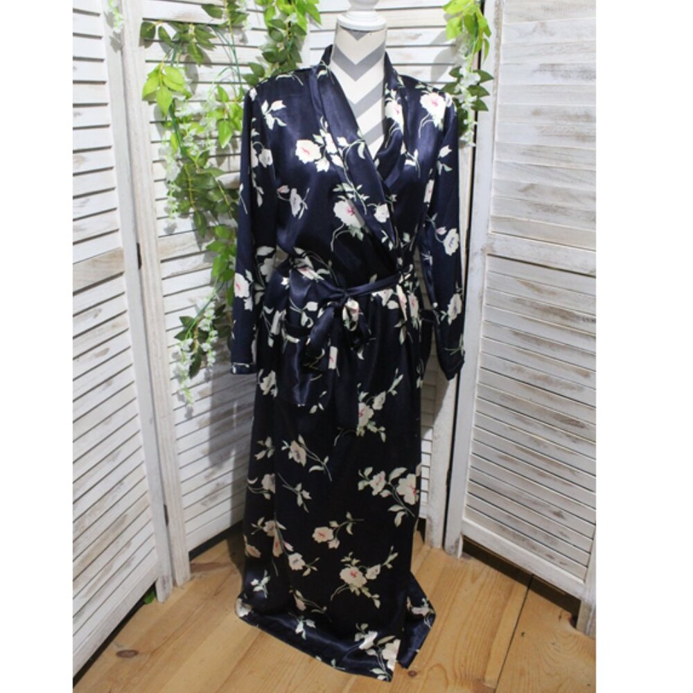 talbots long two-piece Satin feel Slip/Robe